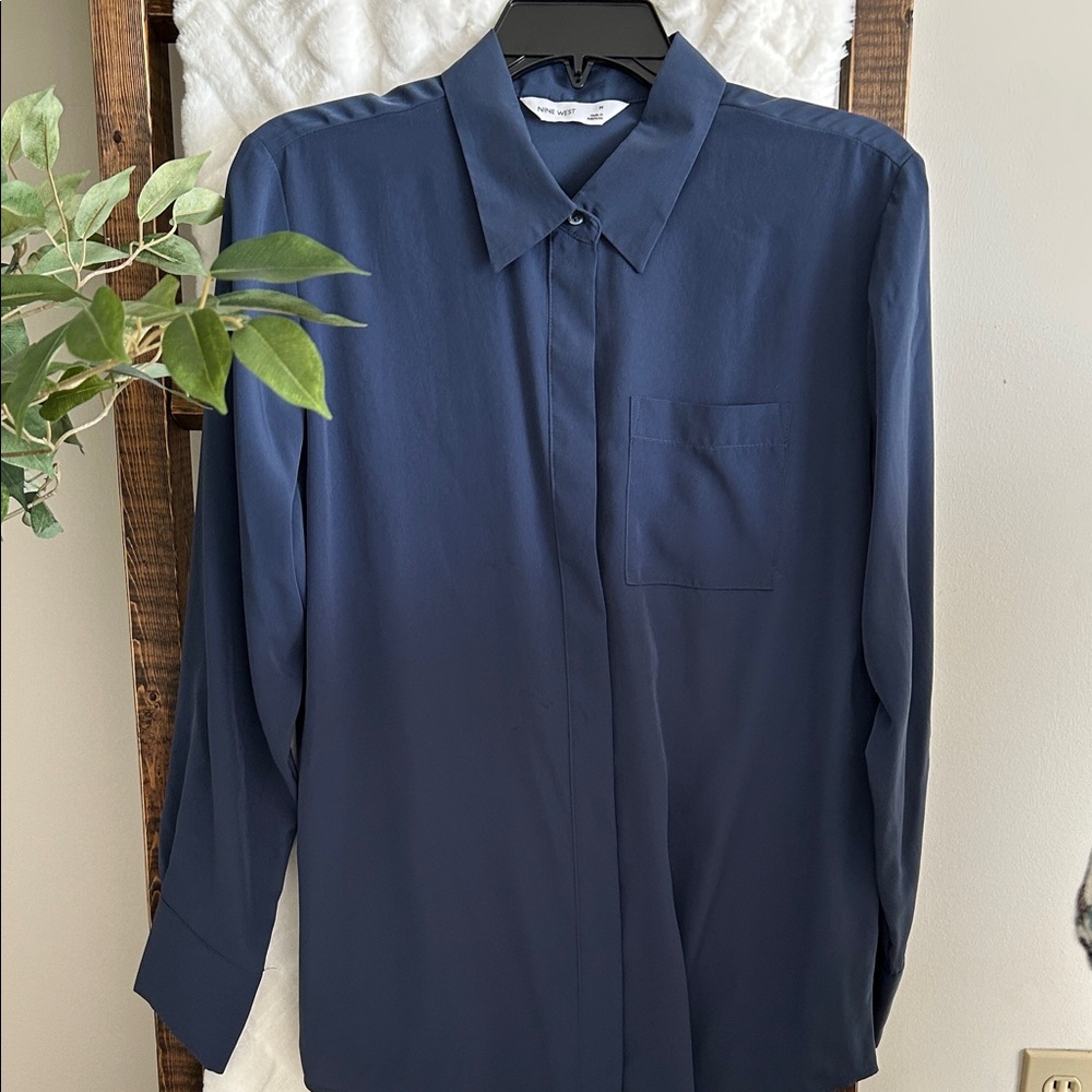 Classic Navy Blue Women’s Shirt